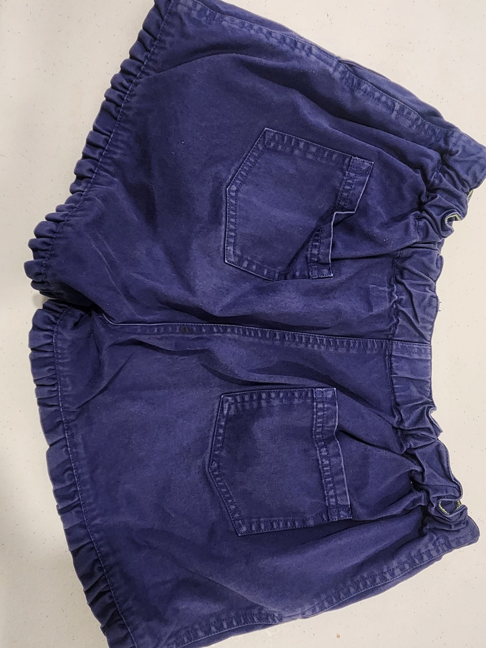 Boden Deep Navy Elastic-Waist Cotton Jean Shorts